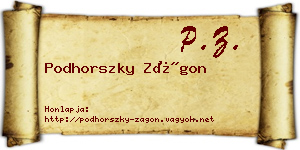 Podhorszky Zágon névjegykártya